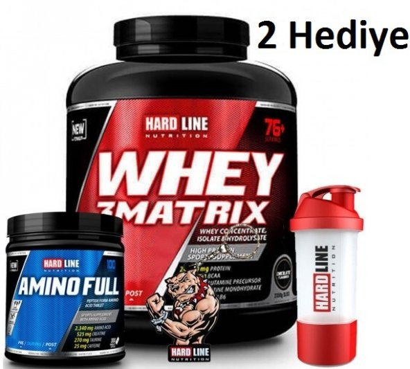 + Hediye Hardline Whey 3 Matrix 2300 Gr Protein Tozu + Amino Full 300 Tablet