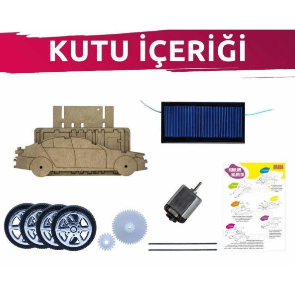 Güneş Enerjili Araba Yapım Seti - Deney Seti Solar Enerji Araba Car Kit - 5