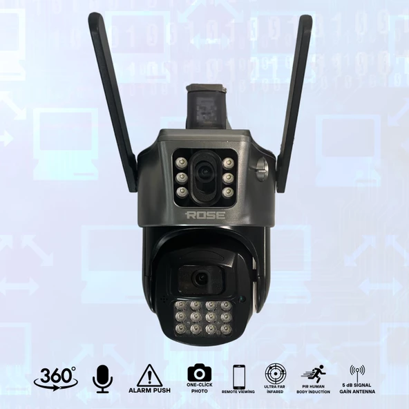 Çift Kameralı 8mp+4mp Lens Dome Güvenlik Kamerası - 2