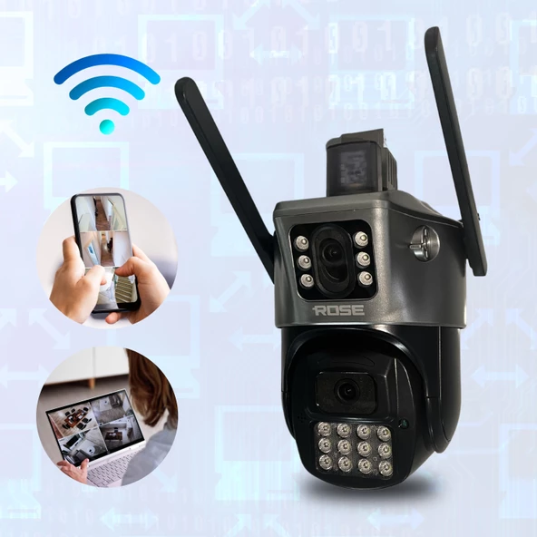 Çift Kameralı 8mp+4mp Lens Dome Güvenlik Kamerası