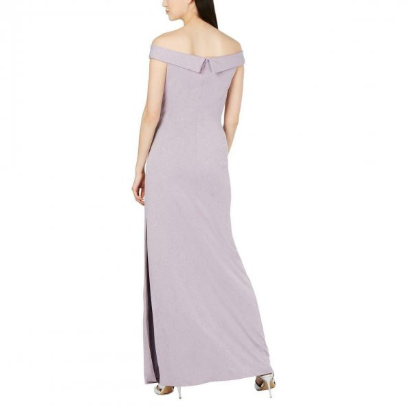 Mor Simli Dantelli Maxi Kadın Abiye - 2