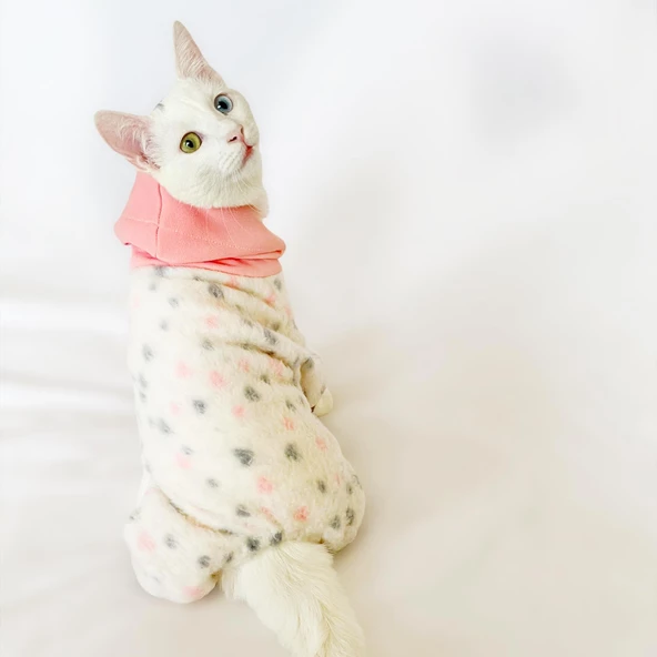 Softie Spotty Pink Kedi Tulumu Kedi Kıyafeti - Resim 3
