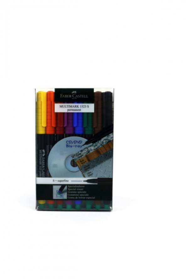 Faber-Castell Asetat Kalemi Permanent S Seri 8 Lİ Karışık Renk 15 23 09