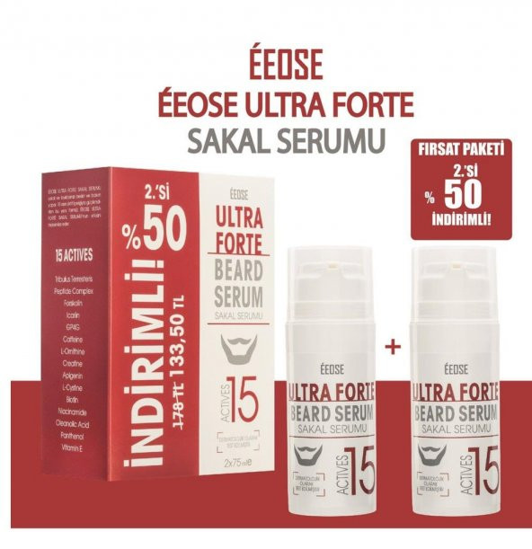 EEOSE Ultra Forte Sakal Serumu 2x75 ml 2.si 50 İndirim