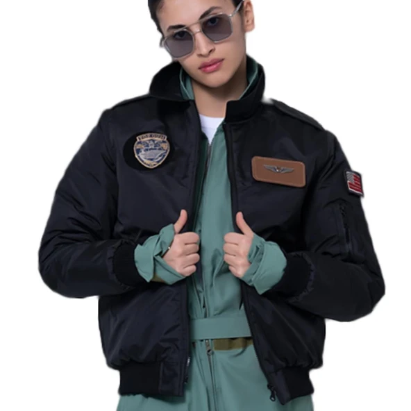 YAKALI Pilot Montu Siyah Kumaş SYK88_S