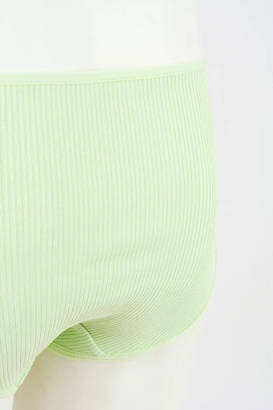 Pudra Yeşil Mavi  3lü Kaşkorse Yüksel Bel Külot - Resim 3