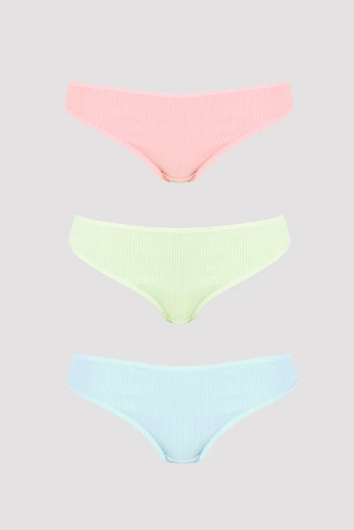 Pudra Yeşil Mavi  3lü Kaşkorse Basic Külot ürün görseli 1