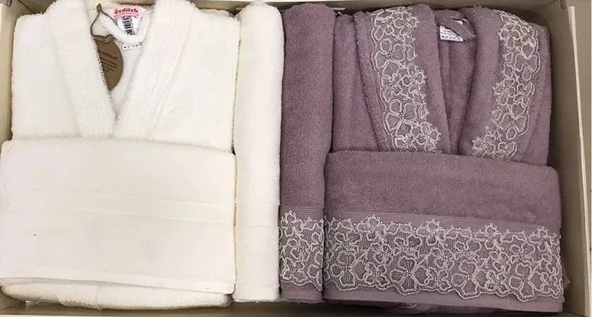 Özdilek Begonvil Aile Seti Krem-Mürdüm Standart ürün görseli 1