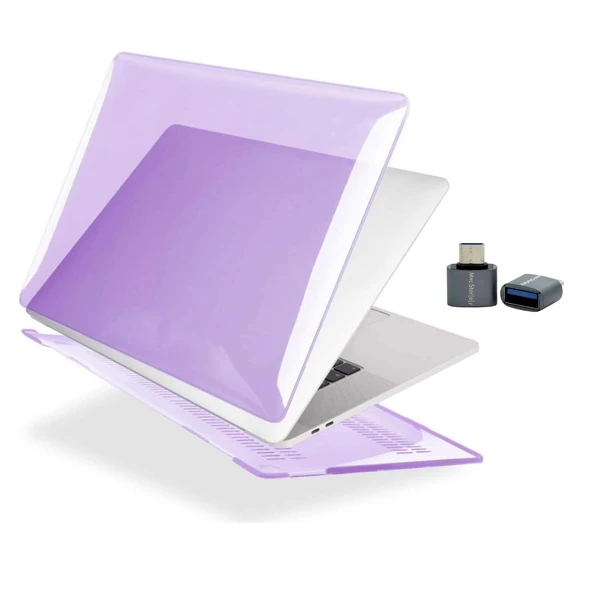 MacBook Pro 13 M1-M2 Uyumlu Kristal Parlak Sert Hard Case İnce Hafif TPU Koruyucu Kapak - Resim 5