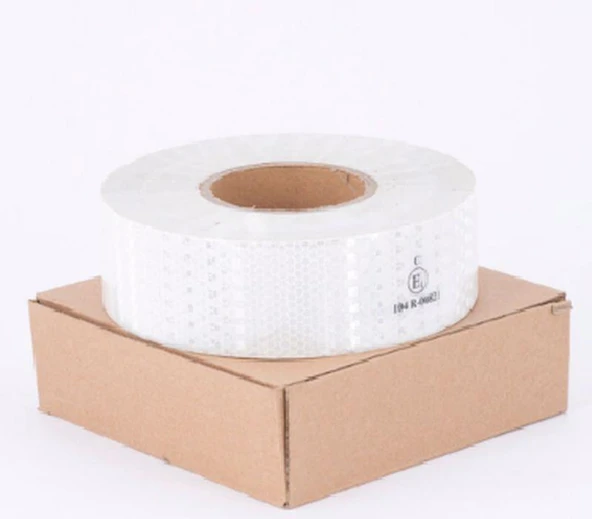 Beyaz Renk Reflektiv Şerit Bant Reflektörlü 5 Metre 5 Cm Tüvtürk Uyumlu ürün görseli 1