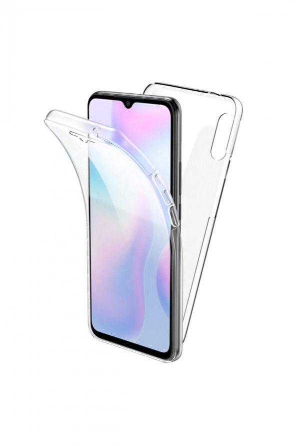 Xiaomi Redmi 9A 360 Derece Şeffaf Silikon Kılıf Komple Koruma