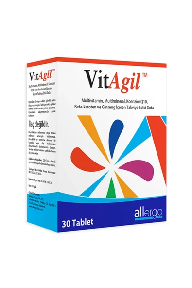 Vitagil Multivitamin Mineral COQ10 Beta Karoten Ginseng 30 Tablet