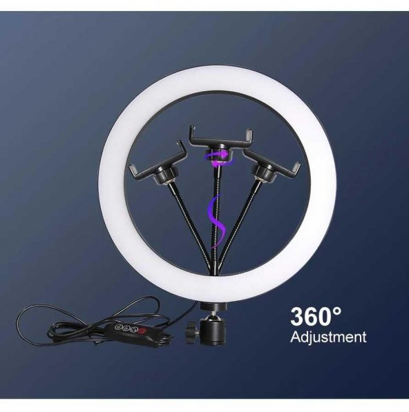 Zore M-2603 Profesyonel Youtuber Masa Üstü Selfie Işığı Telefon Tutucu - 4