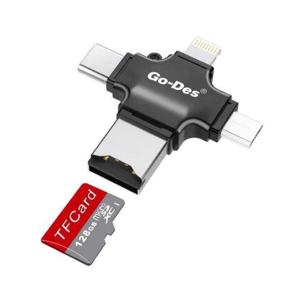 bağla Go Des GD-DK101 Type-C iPhone Micro USB Hafıza Kart Okuyucu Hub