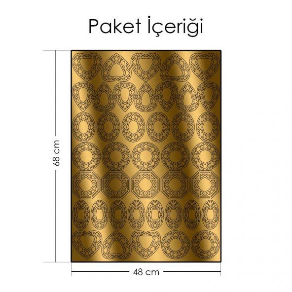 Çizgisel Değerli Taş Metalik Duvar Stickerı - 2