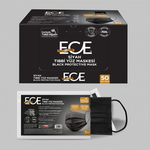 ECE Full Ultrasonik Tek Tek Paketli Meltblownlu 50Li Maske