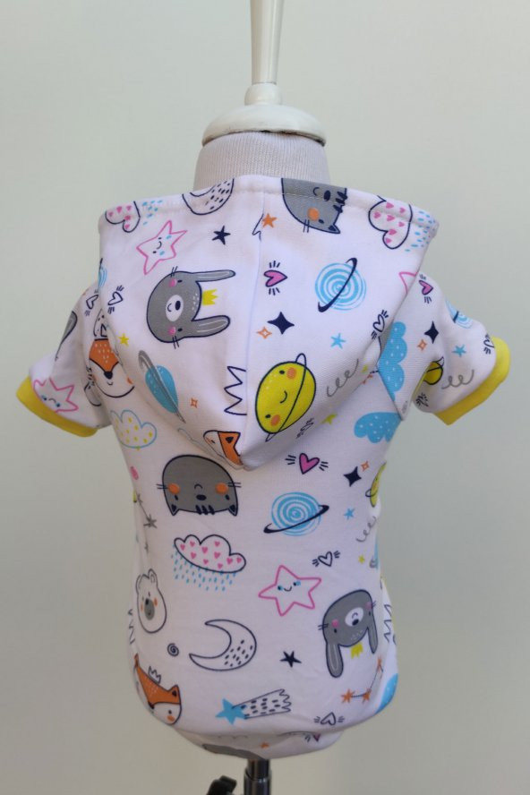 Pinkpati 400 Uzun Kol Desenli Kapşonlu Sweat - 7