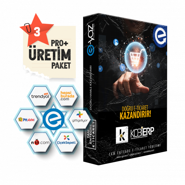 KOBİERP E-Ticaret Pro + Üretim Paket Erp Yazılımı