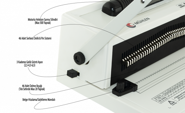 MÜHLEN H20A Elektrikli Helezon Delme & Ciltleme Makinesi Az Kuvvet Çok İş - 3