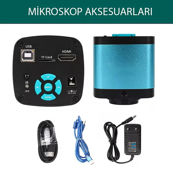 TriLine 48MP 4K 60F/S Endüstriyel Mikroskop Katlanabilir Tutucu 150X Zoom Lensli 56 Led Halka Işık - Resim 5