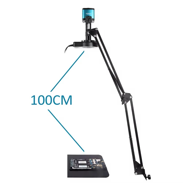 TriLine 48MP 4K 60F/S Endüstriyel Mikroskop Katlanabilir Tutucu 150X Zoom Lensli 56 Led Halka Işık - Resim 6