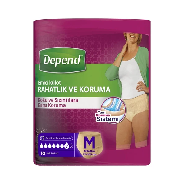 Depend Emici Külot Kadın Orta Boy M 10'lu Hasta Bezi