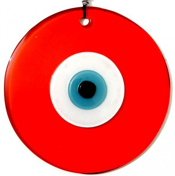 Nazar Boncuklu 16 Santimetre El Yapımı Turuncu Duvar Süsü Hediyelik Eşya - Resim 2