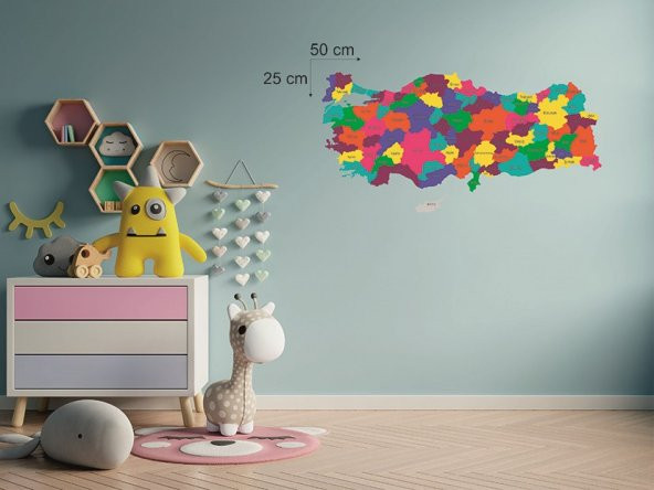 Çocuk Odası Türkiye İller Haritası Öğretici Sticker