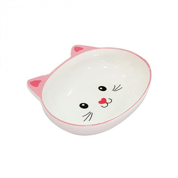 Melamin Mama Kabı Kedi Suratı Şeklinde Pembe 300Ml - 2