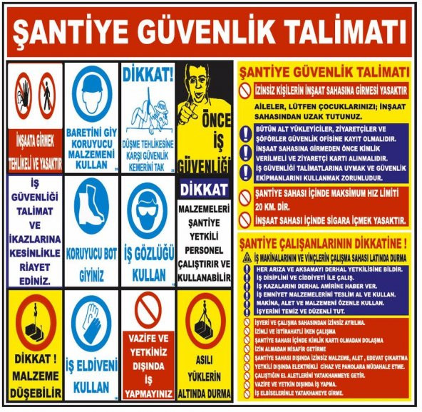 Şantiye İnşaat Alanı İnşaat Uyarı Levhası