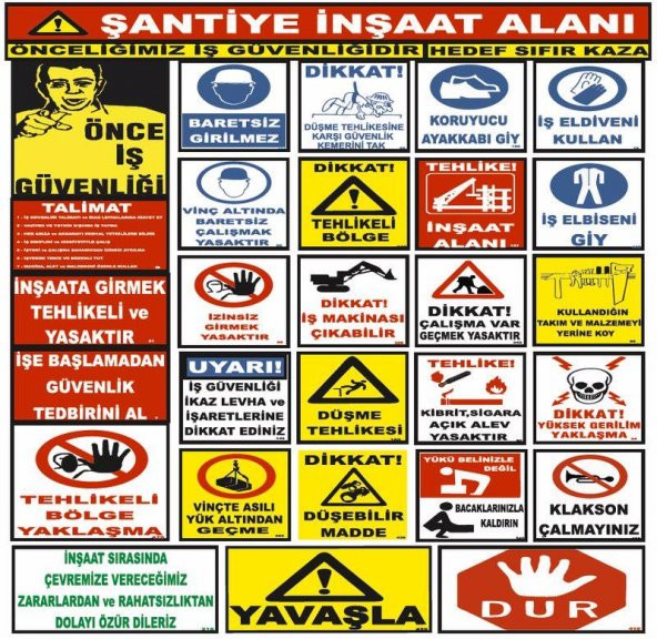 Şantiye İnşaat Alanı İnşaat Uyarı Levhası