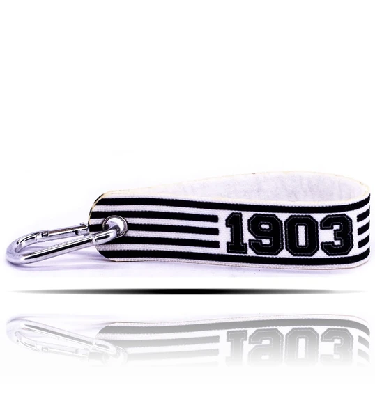 1903 Siyah Beyaz Kumaş Şerit Anahtarlık ürün görseli