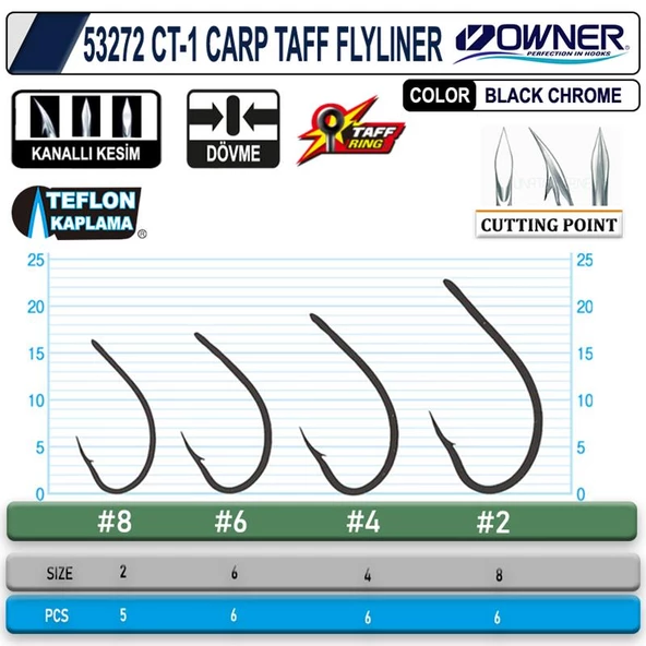 OWNER 53272 CT-1 CARP TAFF FLYLINER Sazan İğnesi - 2