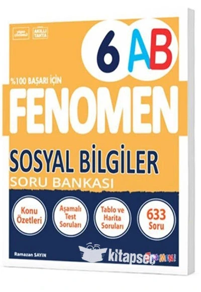 FENOMEN 6.SINIF SOSYAL BİLGİLER SORU BANKASI 6AB ürün görseli