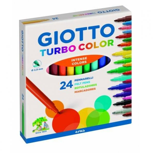 Giotto Turbo Color Keçe Uçlu Boyama Kalemi 24Lü Paket