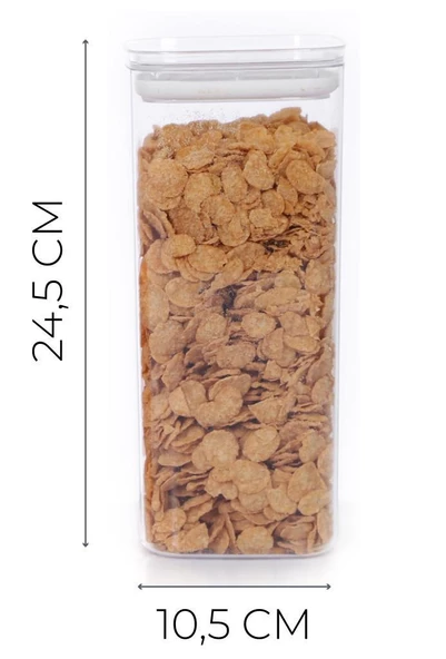 Vakumlu Hava Almaz Saklama Kabı Seti Erzak Kabı 6 Adet 2100 ML - 4