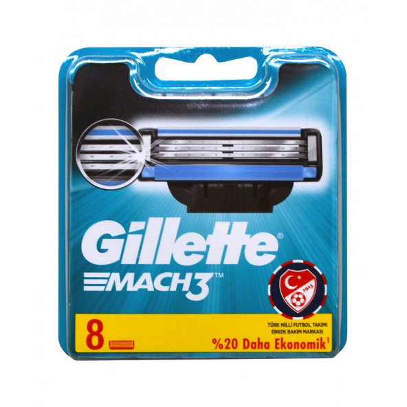 Gillette Mach 3 Tıraş Bıçağı 8'li Yedek 3014260243548