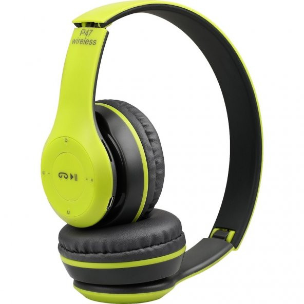 P47 SD Kart Destekli Aux Girişli Bluetooth 5.0 Kulak Üstü Kablosuz Kulaklık - 6