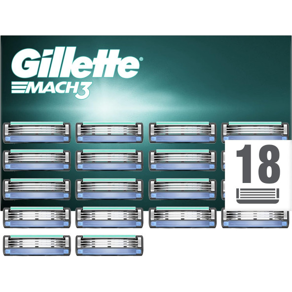 Gillette Mach3 18'li Yedek Tıraş Bıçağı Karton Paket