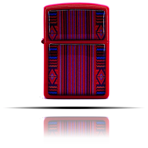 Otantik Motifli Kırmızı Benzinli Çakmak - Resim 2