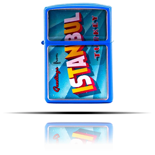 Turkey İstanbul Temalı Mavi Benzinli Çakmak - Resim 5