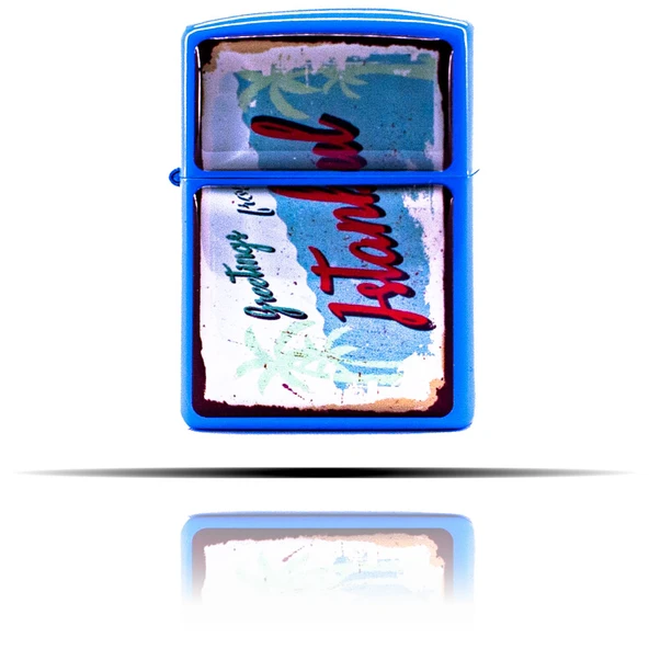 İstanbul Temalı Mavi Benzinli Çakmak - Resim 4