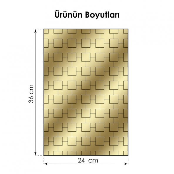 54 x Artı 40 x Kare Metalik Sticker - Resim 2