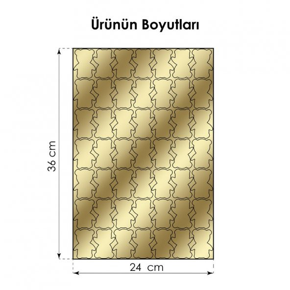 Oyuncak Ayı Metalik Duvar Sticker 49 Adet - 2
