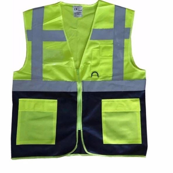 Reflektörlü İkaz Yeleği ( Mühendis Yeleği ) Cepli - 4