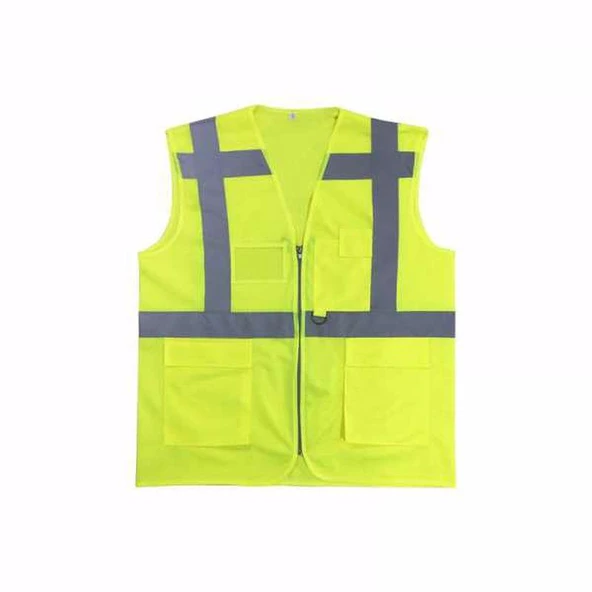 Reflektörlü İkaz Yeleği ( Mühendis Yeleği ) Cepli - 2