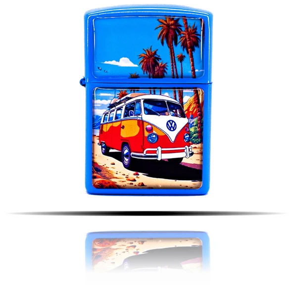 Vosvos  Desenli Mavi Benzinli Çakmak - Resim 6