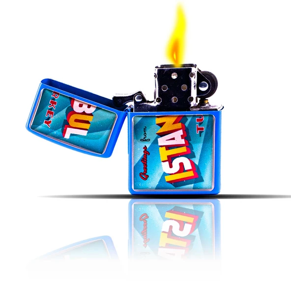 Turkey İstanbul Temalı Mavi Benzinli Çakmak - Resim 6