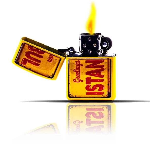 İstanbul Temalı Sarı Benzinli Çakmak ürün görseli