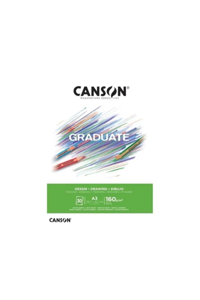 Canson Çizim Bloğu Graduate Dessın Beyaz 30 SY A3 160 GR